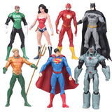 DC Comics 7pcs/set Superman Batman Wonder Woman The Flash Green Lantern Aquaman Cyborg Action Figures