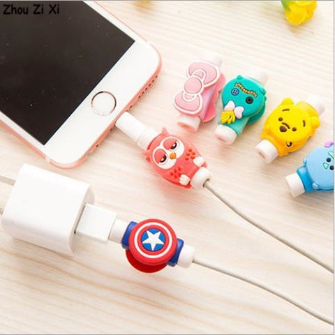 Marvel&DC mobile phone cable anti-breakage protection coiler