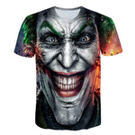 Dark Knight 3D Printed T Shirt Men Joker Face Casual O-neck Male tshirt Clown Summer Short Sleeve Cosplay Funny T shirts Pokemon