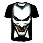 Dark Knight 3D Printed T Shirt Men Joker Face Casual O-neck Male tshirt Clown Summer Short Sleeve Cosplay Funny T shirts Pokemon